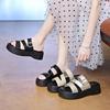 Slippers Women's Summer Outer Wear New Retro Casual Soft Bottom One-word Drag Fashion Thick Bottom Heightening Slippers Women