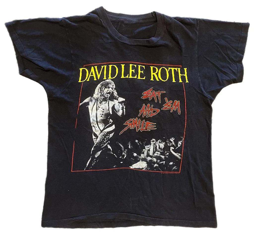 Винтажная футболка David Lee Roth Eat 'Em And Smile Хлопок Черный S-5XL US314