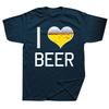 Смешные футболки с принтом I Love Beer для мужчин и женщин, модные повседневные футболки, 100% хлопок, свободная, оверсайз, футболка для питья пива