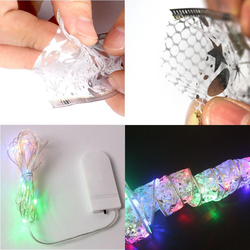 Lace New Year Home Decor Christmas Tree Ornaments Decoration Xmas Lights Strings Christmas Ribbon