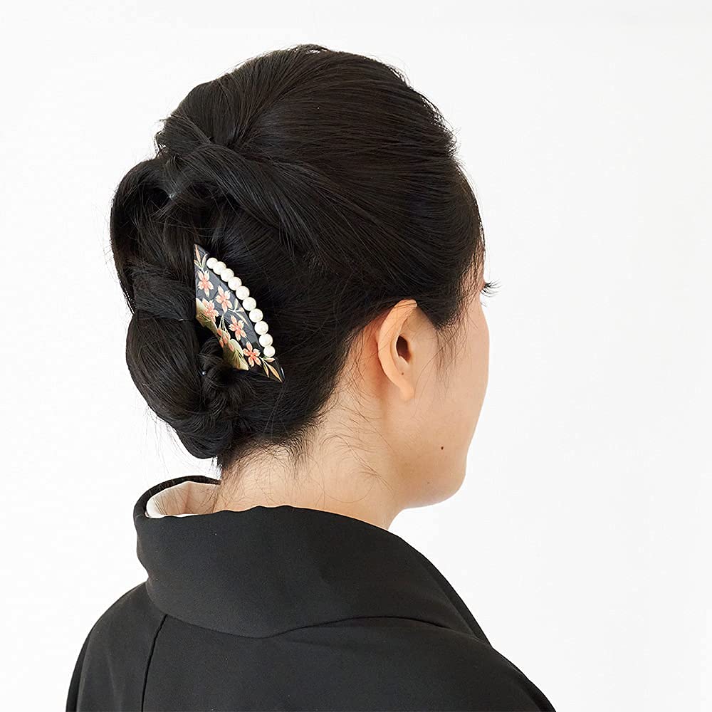 Kanzashi Makie Japanese Style Hair Ornament Cherry Blossom Pearl Everyday Use Made In Japan Kanzasi Watmosphere Hair Accessory After Party Kimono