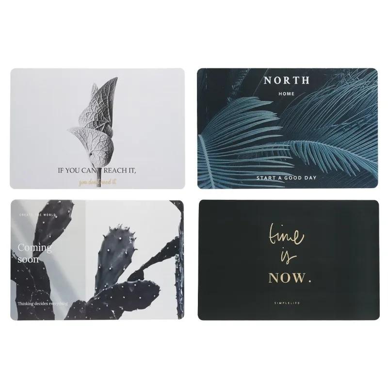 Inyahome Waterproof Wipe Clean Plastic Placemats Set of 1/4/6 for Kitchen Dinner Table Place Mats Dining Office Placemat Plastic