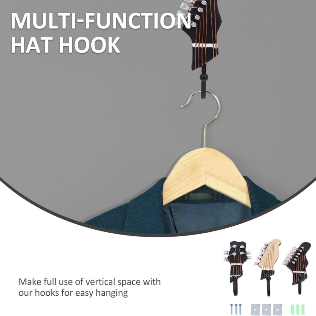 Настенный крючок в форме гитары Настенные крючки Металлические смоляные крючки Настенные винтажные декоративные крючки Вешалки для одежды Пальто Полотенца Ключи Шляпы