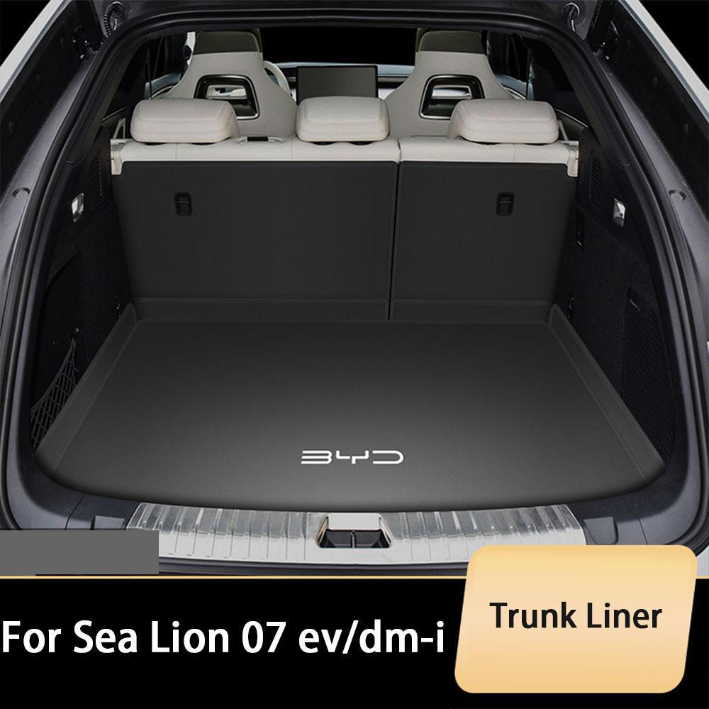 Коврик в багажник задний для BYD Sealion 7 Sea Lion 07 2024 2025 Кожа Наппа Коврик на пол Поддон Защита Аксессуары Коврики