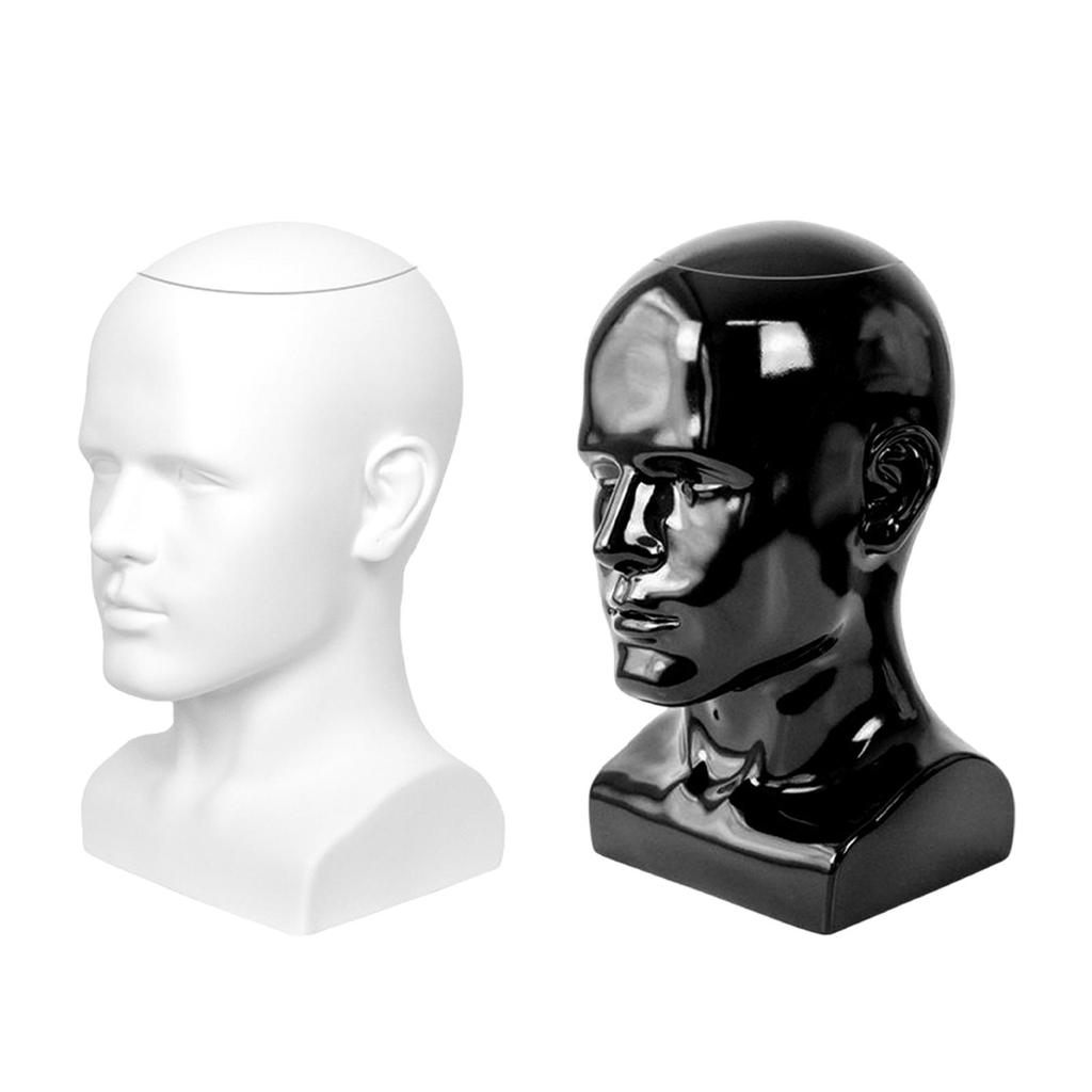 Male Mannequin Head Freestanding Wig Holder for Necklace Headset Headphone