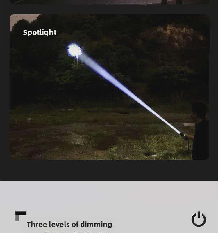 P50 Multifunctional Rechargeable Flashlight with Red/Blue Side Lights - Long-lasting Outdoor & Patrol Use.