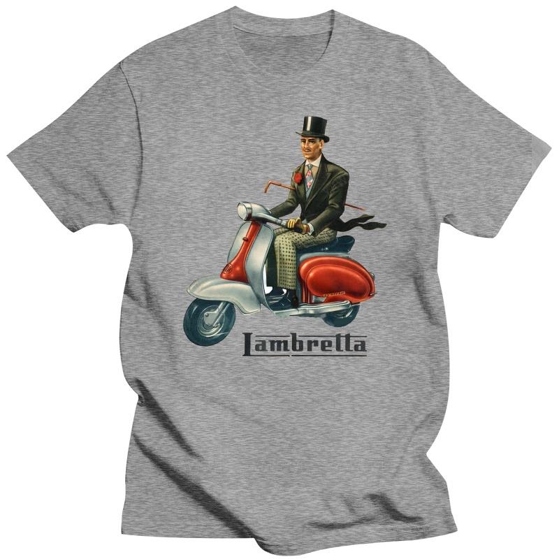 Классическая винтажная наклейка для скутера Lambretta 1950 года - VespaModHipster Мужская Женская хлопковая футболка Унисекс Модная футболка