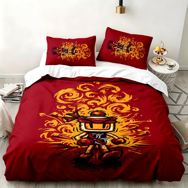 Bomberman 3pc set Perfect for bedroom use Comfortable bedding set includes a duvet cover and two pillowcases Ideal birthday or Christmas gift