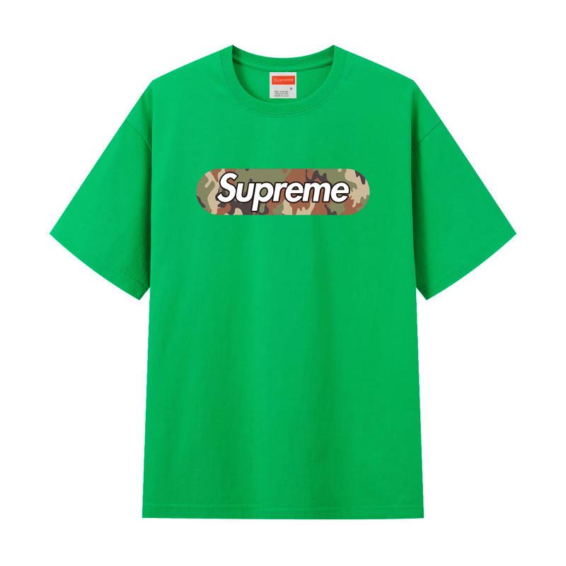 Футболка ZL14 Supreme 2025 из чистого хлопка с круглым вырезом и принтом, высококачественная парная футболка