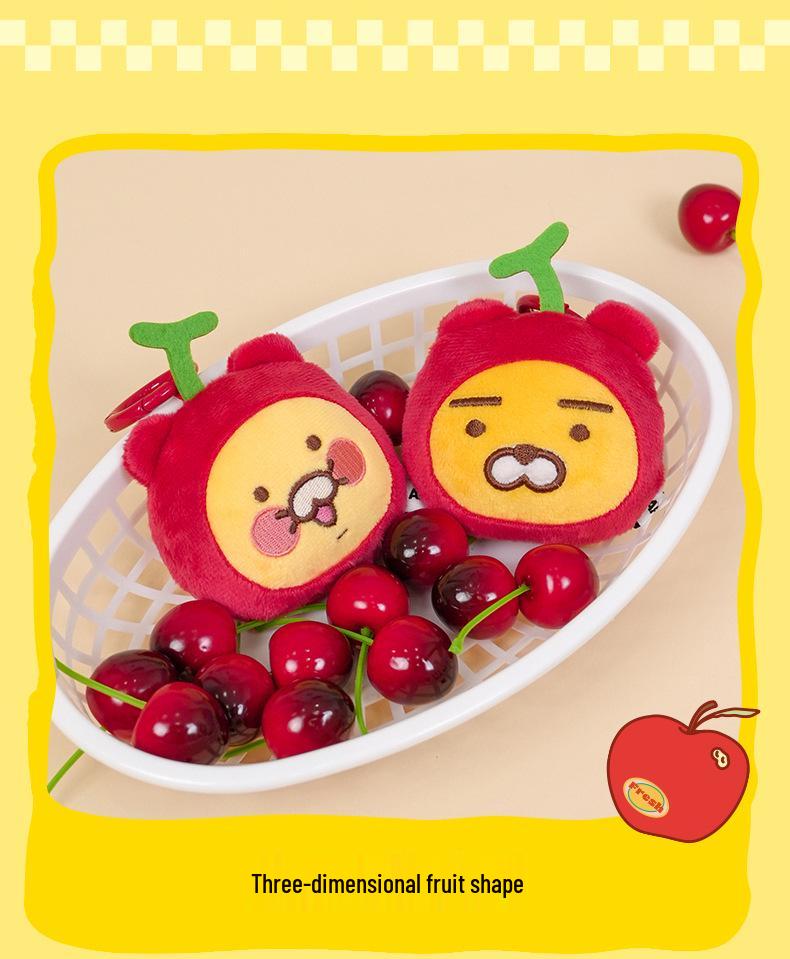 KAKAO FRIENDS Райан Лев Фруктовый Плюшевый Ручной Зеркальце и Брелок-Шарм для Сумки