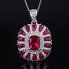 Ring Pendant Set Set Set With Simulation Sapphire Necklace Luxury Jewelry Two-Piece Set Ruby Diamond Ring