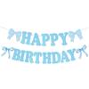 Bow Theme Happy Birthday Banner Paper Backdrop Decor New Hanging Garland  Party Supplies