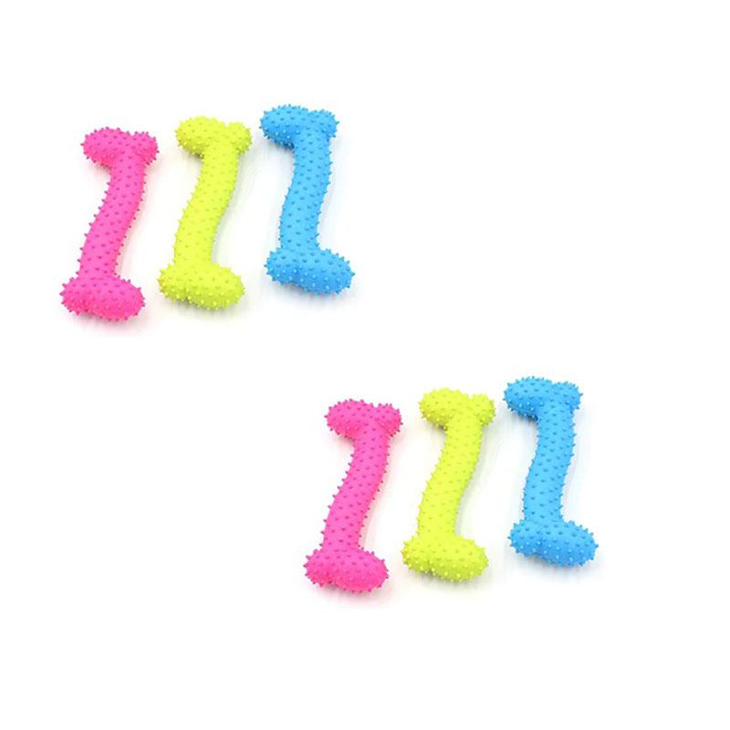 Pet Chew Toy Soft Rubber Bite-resistance Bone Shape Teeth Grinding Chewing Toys for Small Dogs Training Pet Supplies