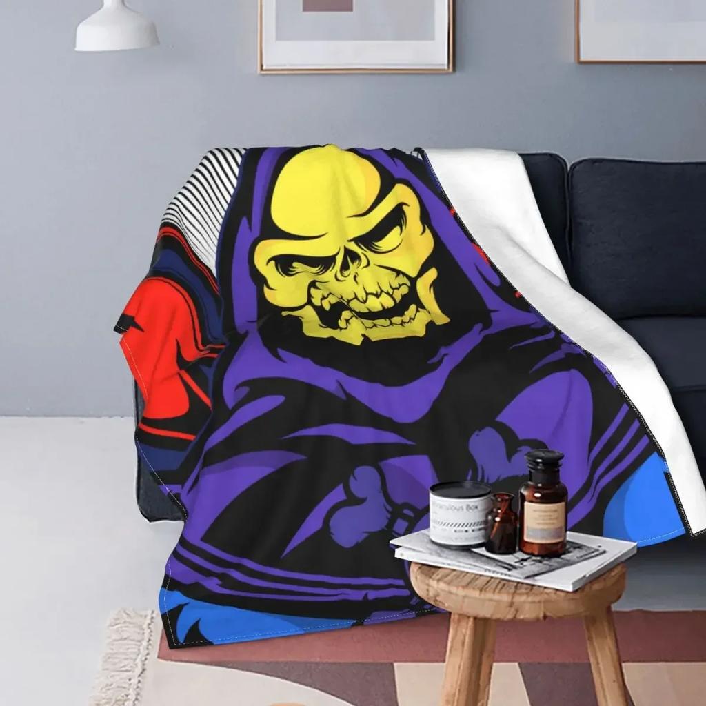He Man Skeletor Blankets Comfortable Soft Flannel Winter Masters Of The Universe Throw Blanket for Sofa Travel Bedroom
