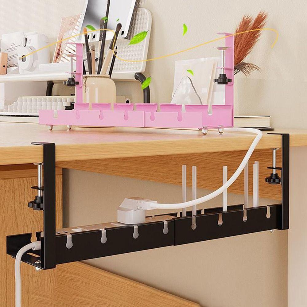 No Drilling Under Desk Cable Management Tray Heavy Duty Under Desk Cable Shelf Workplace Setup