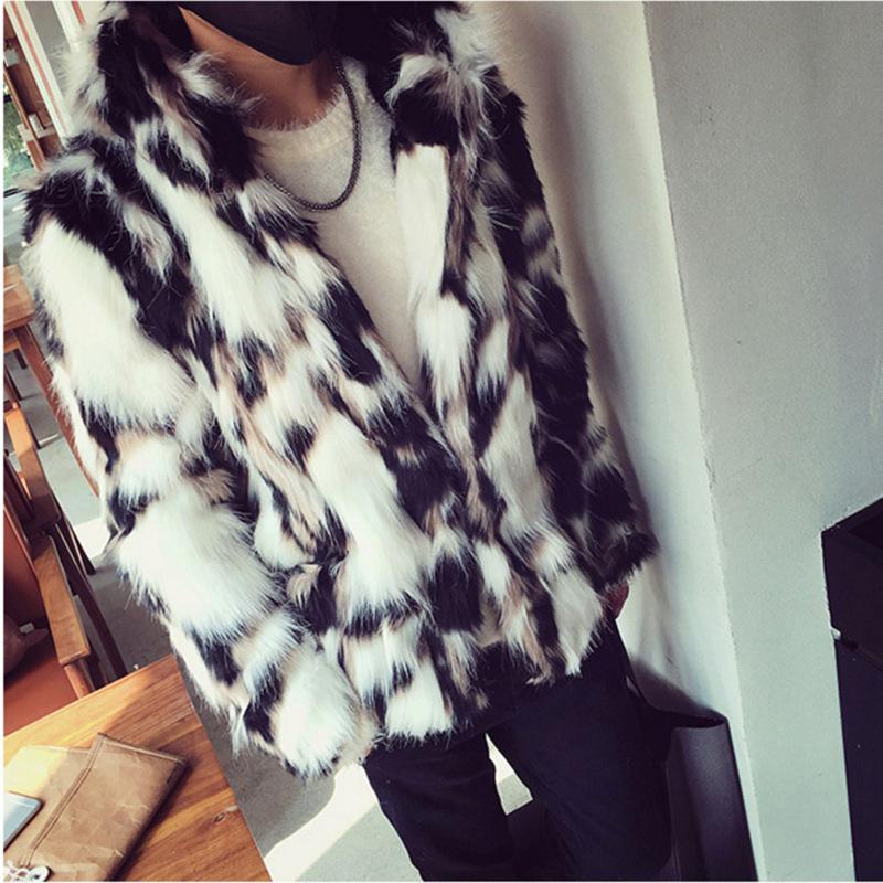 Осень и зима новая мужская одежда куртка из искусственного лисьего меха модная меховая цельная с капюшоном утолщенная бархатная подкладка кожаная куртка