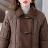 Middle Age Woman Winter Coats Plus Size Elegant Loose Thick Warm Parkas Female Jacket
