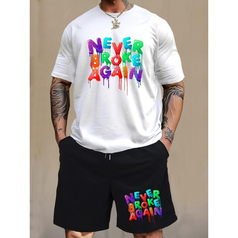 Мужской повседневный комплект одежды, желтая футболка с принтом утки и пляжные шорты, летние уличные модные спортивные шорты с короткими рукавами