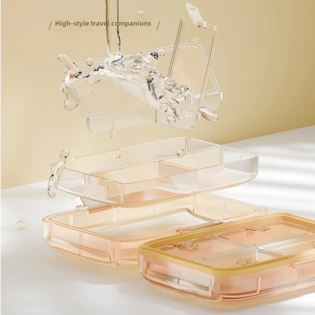 Seal Pill Box Large Capacity with 7 Day Compartments Weekly Pill Organizer Food Grade Light Proof Design Storage Box