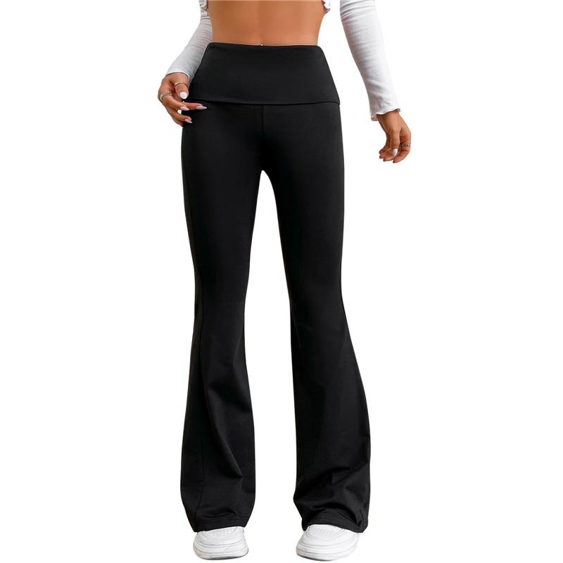 Женские микро расклешенные брюки акулы, леггинсы, тонкие брюки для йоги, женские широкие брюки с высокой талией, спортивные расклешенные брюки для спортзала, танцевальные брюки