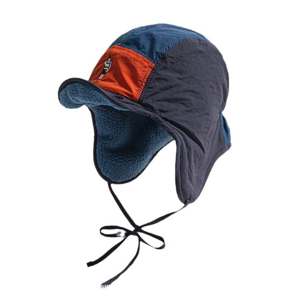 Color Matching Warm Hat Thickned Pilot Cap Fashion Ear Protection Hat Autumn Winter