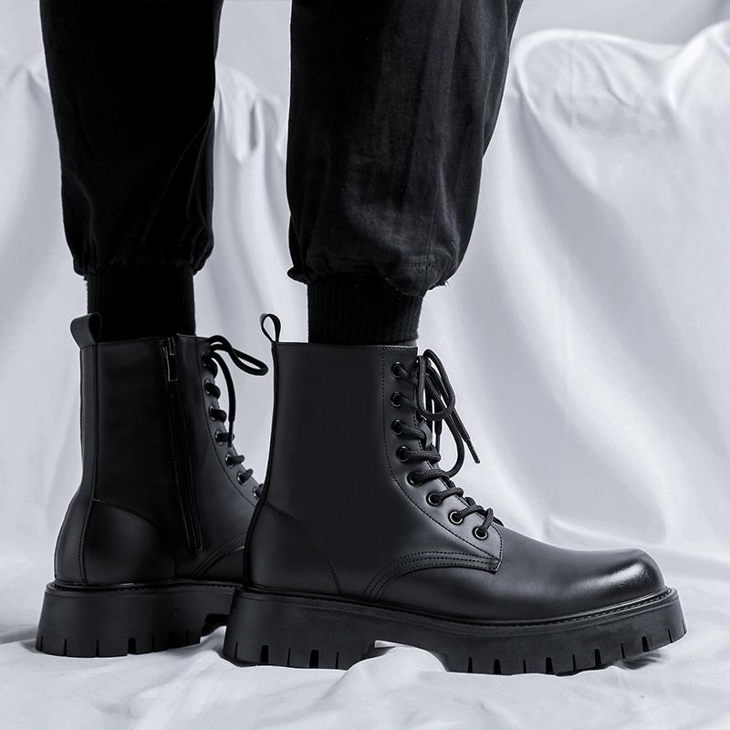 Luxury Brand British Style Winter Boots Men Thick Soled Footwear Classics Leather Shoes Retro Work Business Boots Cowboy Boots