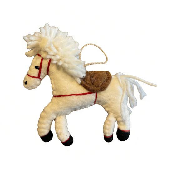 Винтажное ручное войлочное украшение-лошадка, символ Китайского Нового года, шерстяной животный амулет для украшения елки, дома, автомобиля, рюкзака