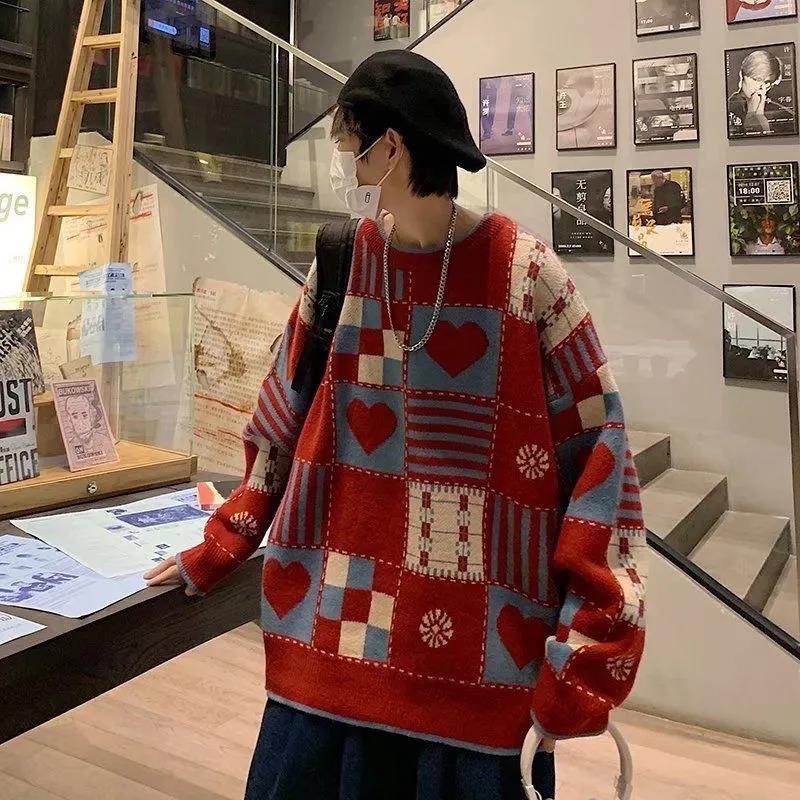 Мужской свитер на осень и зиму, утепленный пуловер с круглым вырезом, свитер Tide, тонкий теплый свитер, нижняя рубашка, молодежная рубашка