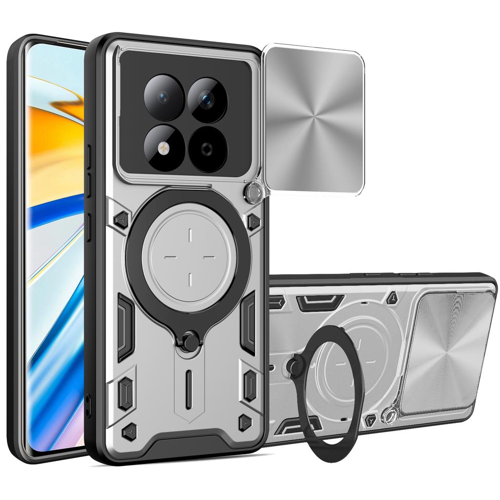 For Xiaomi Redmi Note 15 Pro 5G (Global) Case TPU + PC Phone Cover with Kickstand , Slide Lens Window