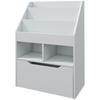 Children's Shelf with Drawer, Bookshelf with Compartments, 60 x 29.9 x 90 cm, Gray