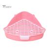 Small Pet Toilet High Fence Detachable Hollow Platform Easy Cleaning Rabbit Litter Pan Animal Potty Trainer Bunnies Corner Toilet Box Ferret Hamster