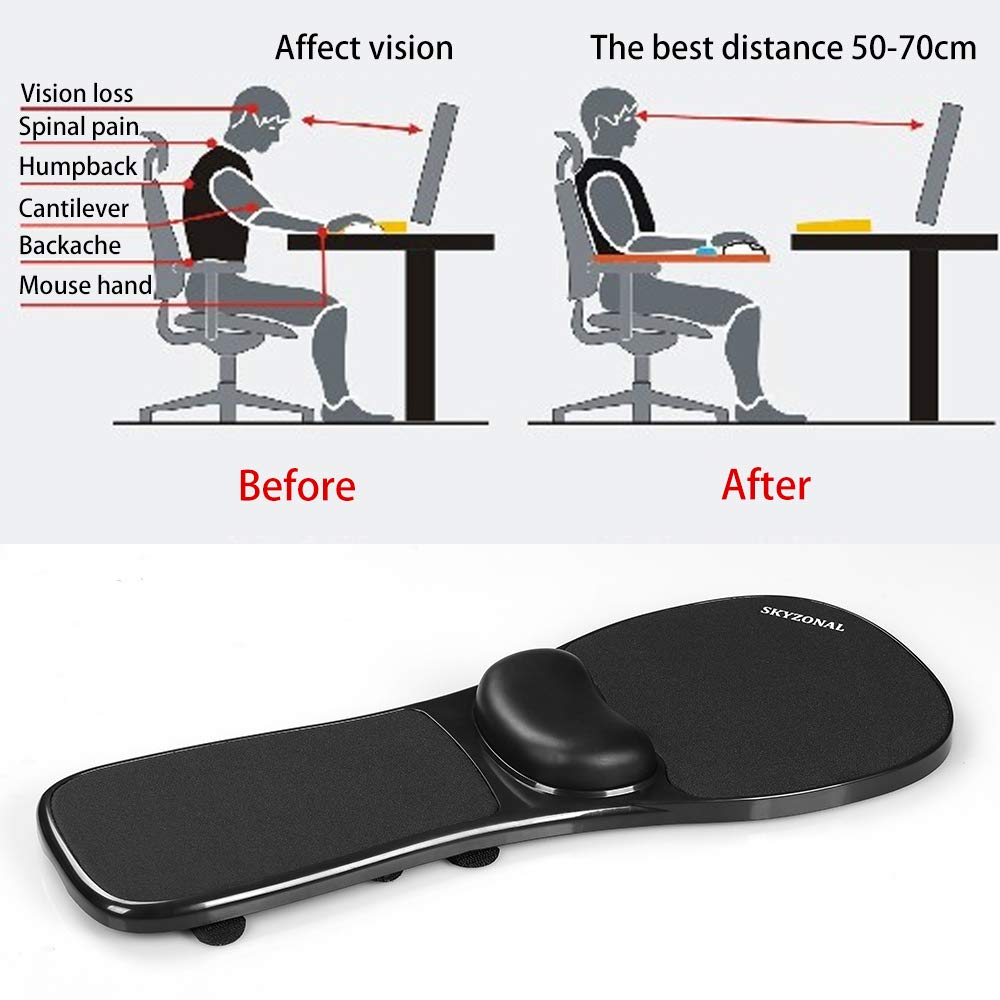 Подлокотник коврик для мыши можно прикрепить к легко устанавливаемому креслу, (черный)