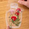 Transparent Dried Flower Bookmarks Handmade Clear Floral Bookmark Wishing Bottle Stickers Without