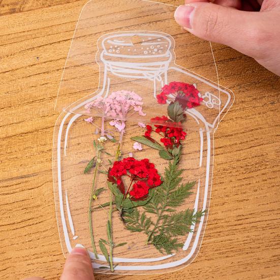 Transparent Dried Flower Bookmarks Handmade Clear Floral Bookmark Wishing Bottle Stickers Without