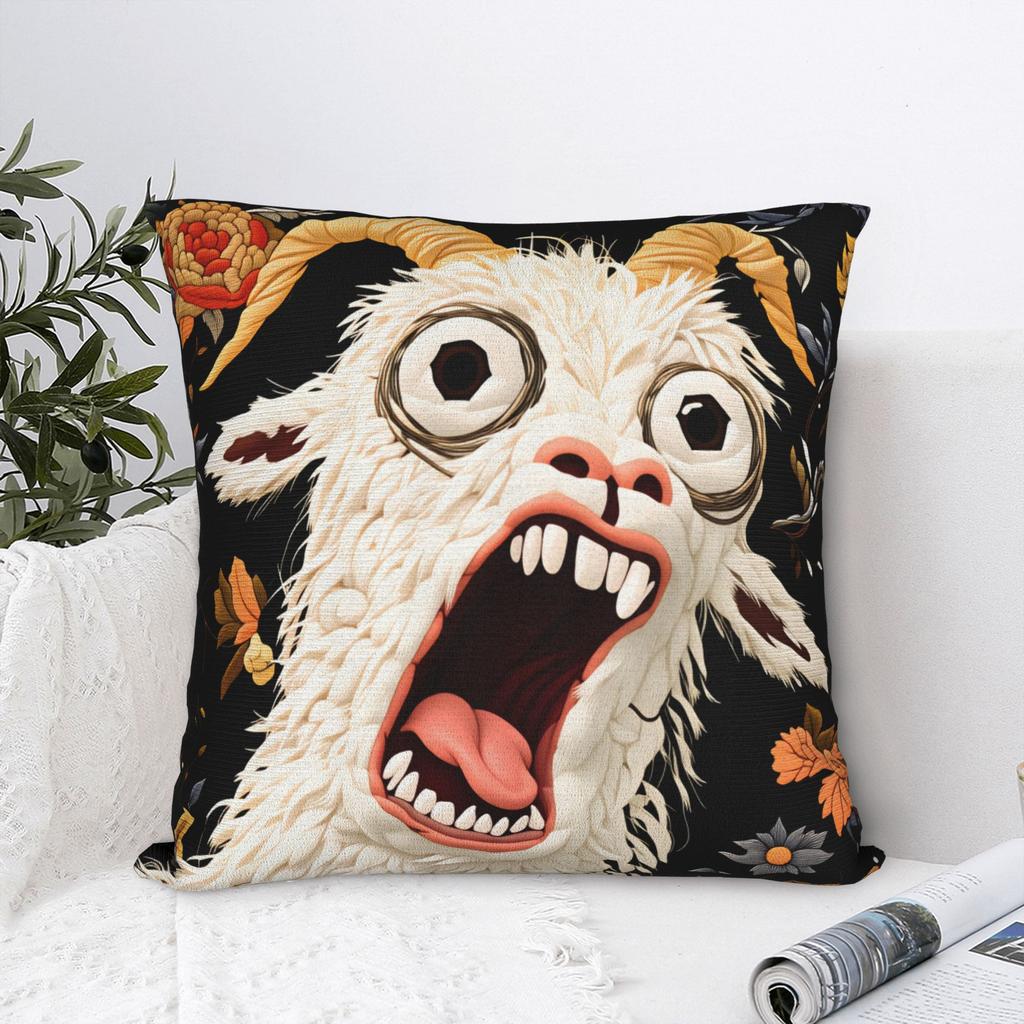 Screaming Goat Funny Meme Pillow Cover Funny Pillow Case For Sofa Home Decor Comfy Pillowcases Gift