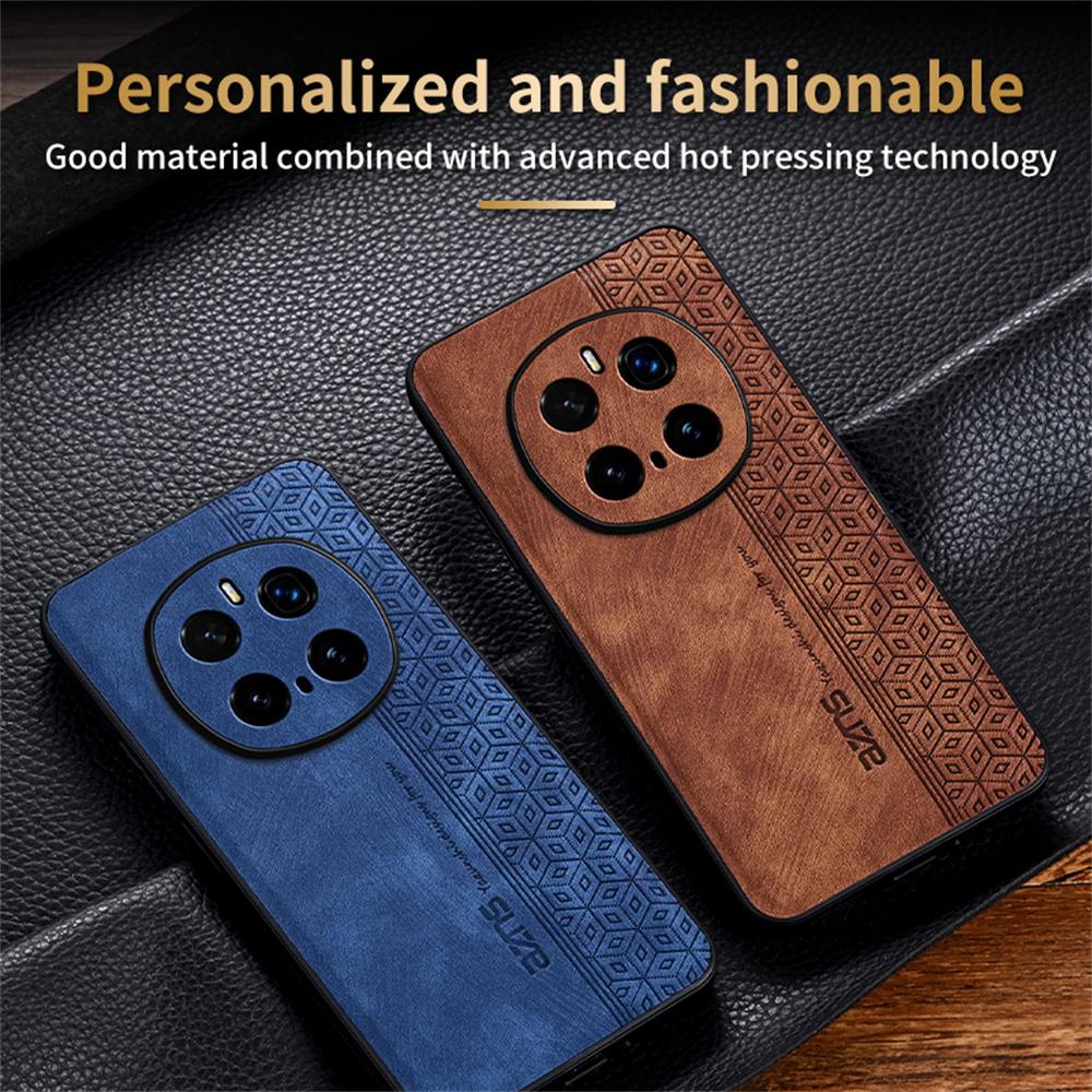 AZNS Чехол для Honor Magic7 Pro 5G Защитный чехол из ТПУ, обтянутый искусственной кожей