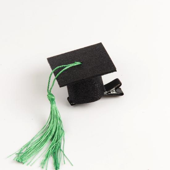 Yousheng Graduation Hat Hair Clip Felt Fabric Doctor Hat Shape Mini Cap with Tassel Hair Pin Kindergarten College Party Accessory