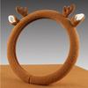 Plush Reindeer Antler Design Steering Wheel Cover Winter Universal Soft Fluffy Handbrake Shift Cover Auto Interior Accessories.
