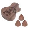 Wood Guitar Pick Storage Box Container Rotating Open Guitar Plectrums Cases Guitar Pick Collector Guitar Accessories