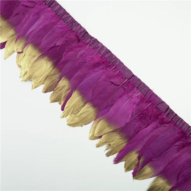 2 метра золотые, серебряные гусиные перья, отделка на ленте, бахрома, лента, гусиное перо для поделок, золотые аксессуары для рукоделия, украшение
