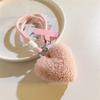 Plush Love Heart Lanyard Keychains Key Chain Rings Phone Strap Mesh Landyard Bags Braided Strips Keycord Hanging Accessories