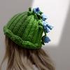Fresh Green Lily Of Valley Crochet Beanie Cute Versatile Floral Hat Sweet Warm Knit Cap Women