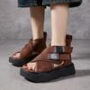 Retro Thick-soled Genuine Leather Women's Sandals Sponge Soled Shoes Roman Sandals