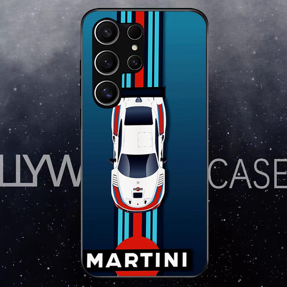Чехол для телефона Racing M-Martini-ES для Samsung S25 Edge Ultra S23 S22 S21 S20 Ultra Plus S24 Fe A54 A53 A25 Стеклянная крышка
