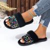 Bling Women Slippers Fur Winter Fashion 2024 Spring Sandals Velvet Female Trend Casual Bedroom Short Plush Casual Slides Women