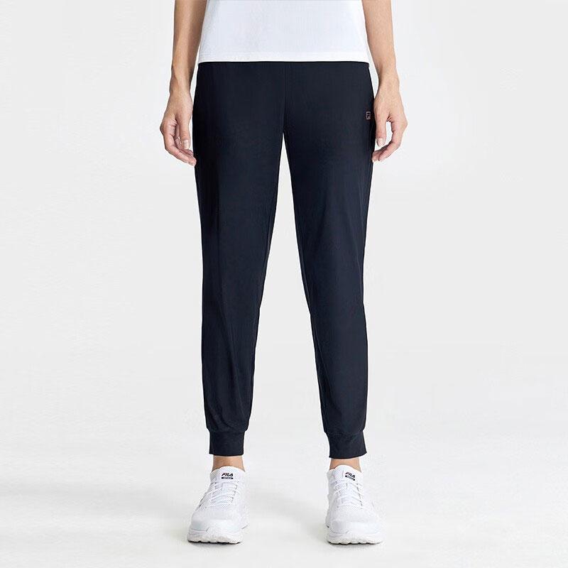 Fila Однотонные вязаные легкие брюки-джоггеры Женские брюки Глубокий черный A11W321609FBK