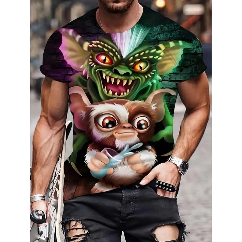 Крутая мужская повседневная футболка с принтом панды и круглым вырезом, уличная мода, удобный мужской топ, универсальная футболка с темпераментом