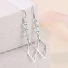 Exquisite Female Earrings 925 Sterling SIlver Geometric Mosaic Cubic Zircon Long Tassel Earrings for Women Fashion Statement
