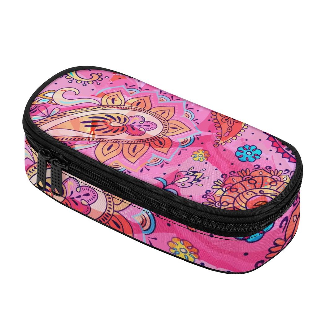 Pencil Bag Large Capacity Smooth Zipper Scratch Resistant Polyester with Main Compartment Mesh Pocket and Pen Slots for Boys Girls