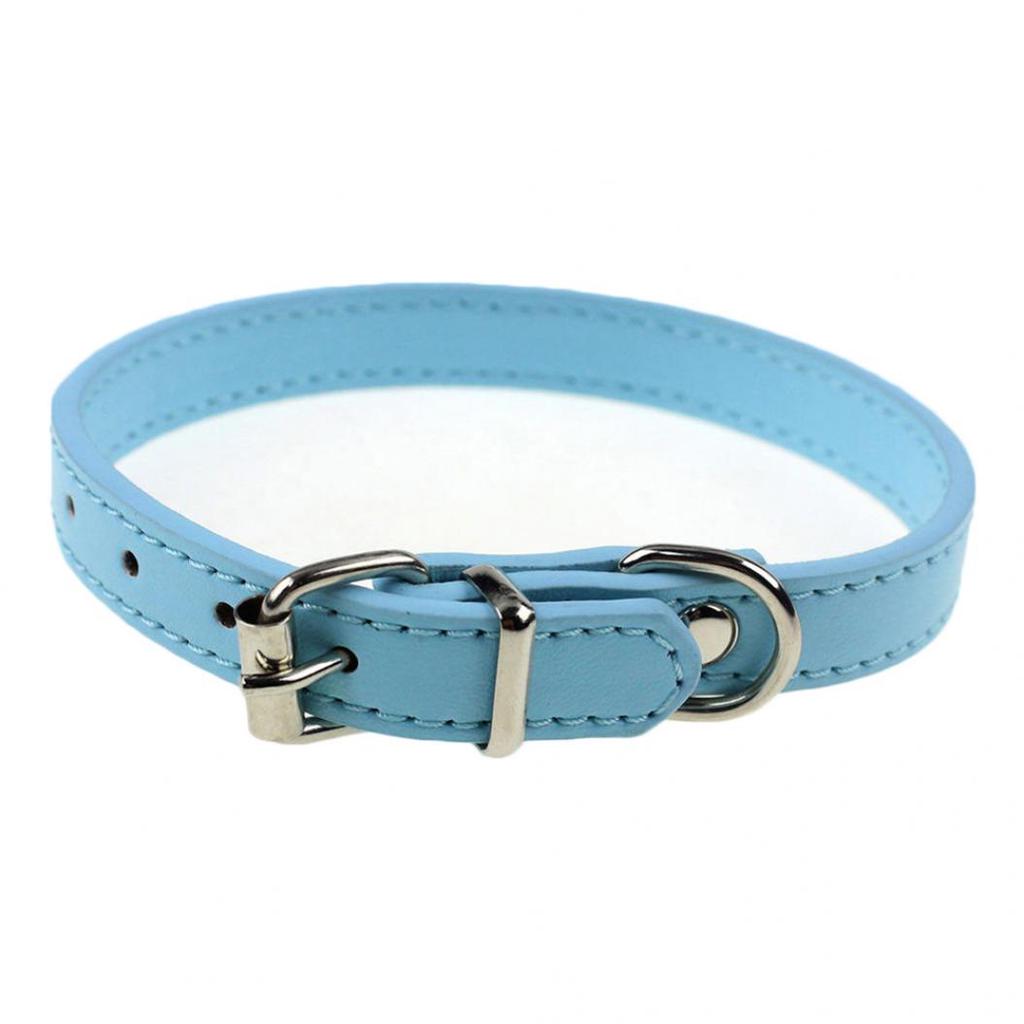 Small Pet Dog Adjustable Faux Leather Collar Puppy Cat Buckle Neck Strap Decor